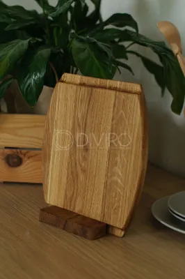 Доска-подставка для подачи сковороды, дуб 26×23 см от мастерской DIVIRO
